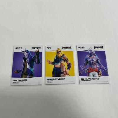 -226- FORTNITE | #207 Fade, #71 Relaxed Fit Jonesy, #222 Raz Cards