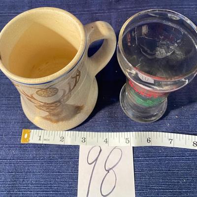 Wonderfulca 1900 Roseville PotteryBeer Mug & Bud Glass