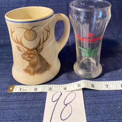 Wonderfulca 1900 Roseville PotteryBeer Mug & Bud Glass