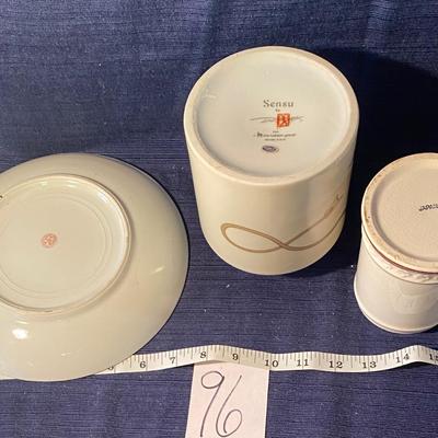 Cylindrical Ginger Jar, Avotre Samtes Mug and Flatland Plate