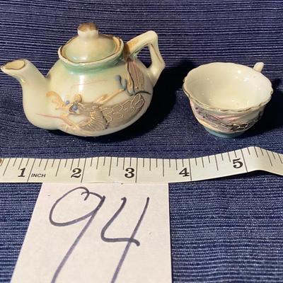 Vintage Dragonware Mini Teapot and Cup