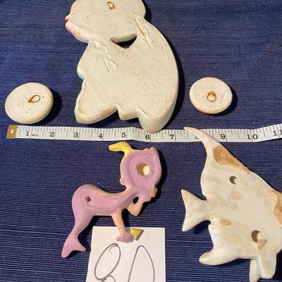 Vintage Plaster and Porcelain Wall Hanging