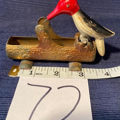 Vintage Mechanical Wood Picker Toothpick Holder