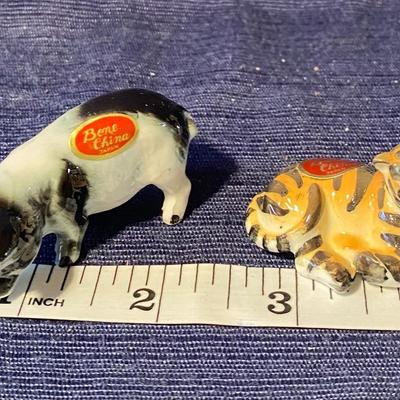Bone China Pig and Leopard Collectables