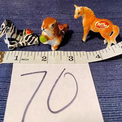 Bone China Pony, Zebra and Squrrel