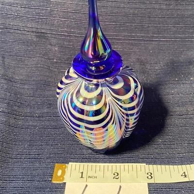 Vintage Cobalt Blue Crystal Perfume Bottle