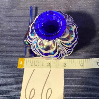Vintage Cobalt Blue Crystal Perfume Bottle