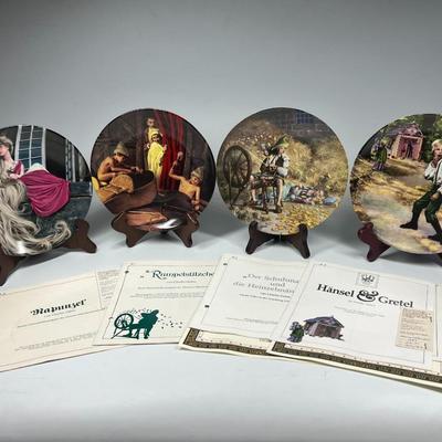 Lot of Vintage Charles Gehm Collector Plates Fantasy Fairy Tales Series Rapunzel, Hansel & Gretel & More with COA
