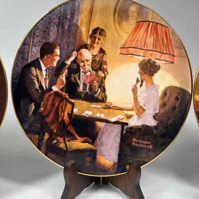 Vintage Norman Rockwell Light Campaign Series Collector Plates with Certificates of Authenticity