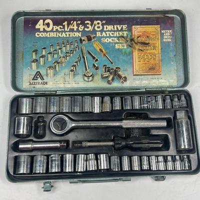 Vintage Alltrade 40pc Drive Combination Ratchet Socket Tool Set