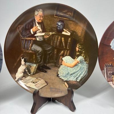Vintage Knowles Heritage Americana Series Norman Rockwell Collector Art Plates with COA
