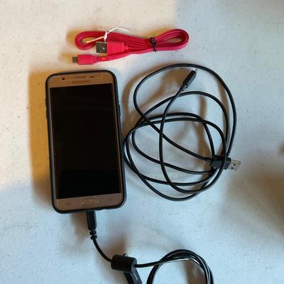 Samsung smart phone with cables