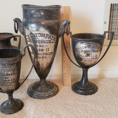 4 vintage horse trophies Kingston Fair 1930