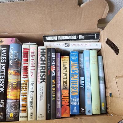 BOX OF BOOKS /CROSSWORD PUZZLES AND FOSTER GRANT READING GLASSES