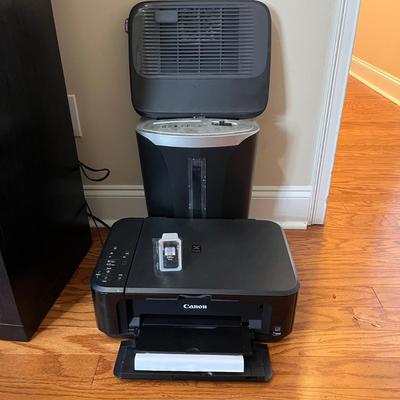 Canon Pixma Printer, Paper Shredder, & Logitech Cooling Pad (O-MG)