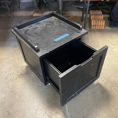 Lot 68 - Black Wood Storage Cube with large storage drawer