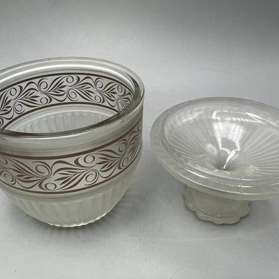 Vintage Avon Frosted Lidded Glass Candle Holder Home Decor