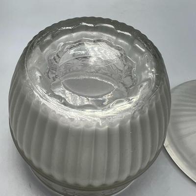 Vintage Avon Frosted Lidded Glass Candle Holder Home Decor