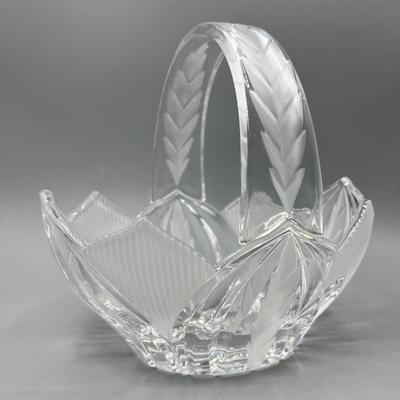 Retro Crystal Glass Basket Trinket Cottagecore Decor