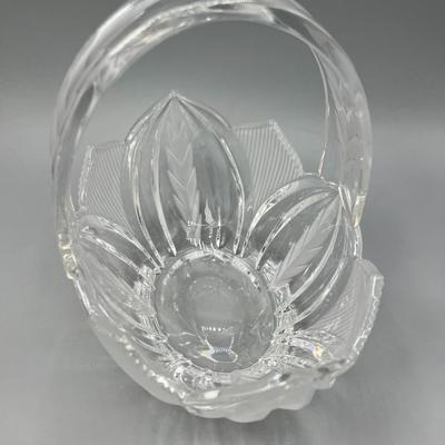 Retro Crystal Glass Basket Trinket Cottagecore Decor