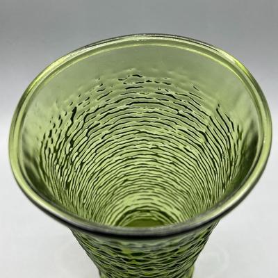Vintage Napco Green Ripple Textured Flower Vase