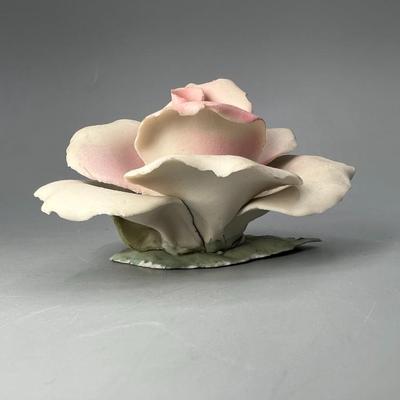 Small Vintage Napoleon Porcellane Italy Capodimonte Flower Rose Bud