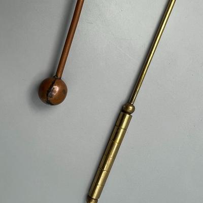 Pair of Vintage Brass Metal Gold Tone & Wreath Candle Snuffers
