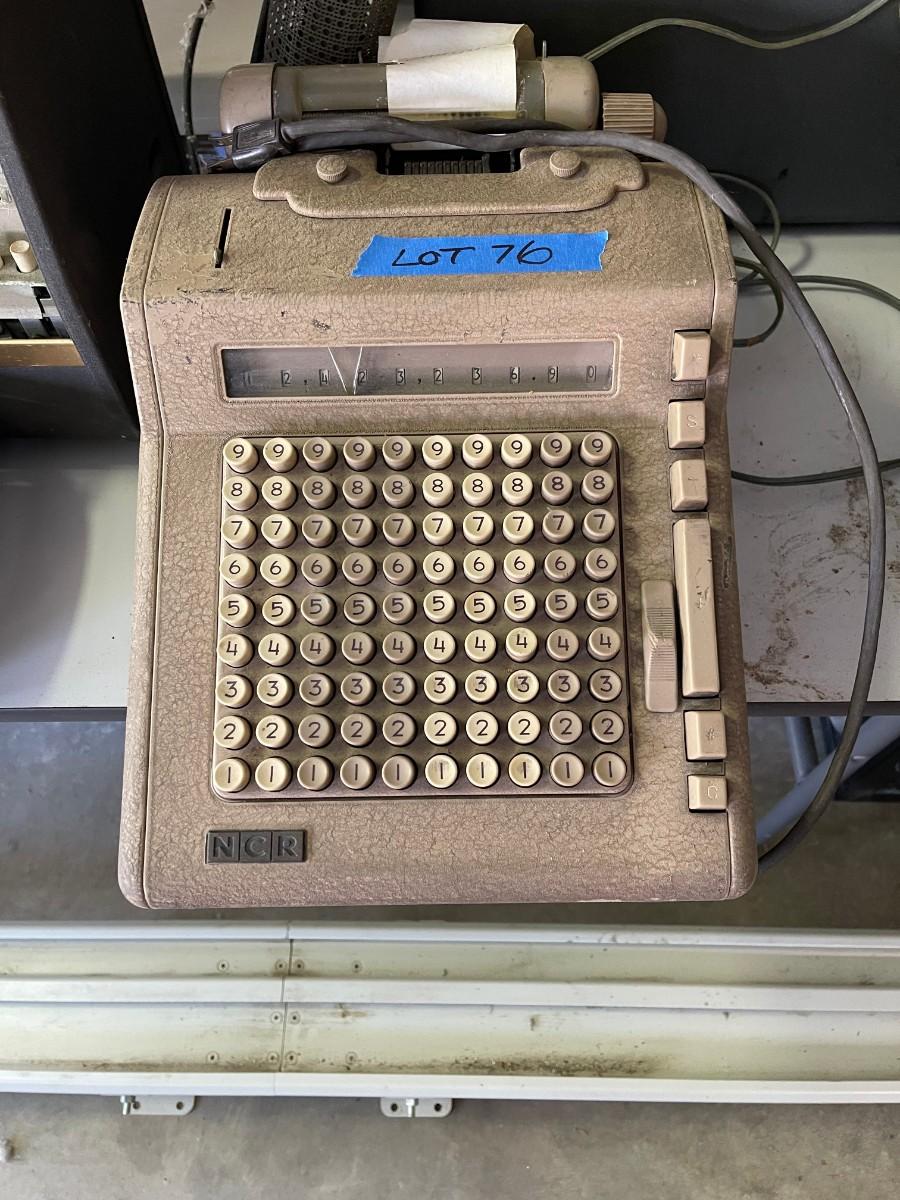 Lot 76 Vintage NCR Adding Machine