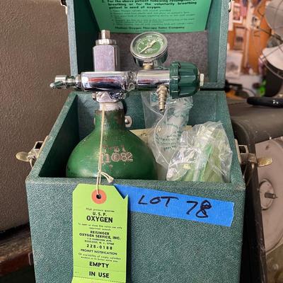 Lot 78 - Vintage Hudson Portable Resuscitation Unit with green case