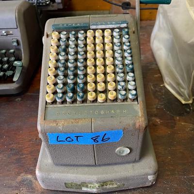 Lot 86 - Protectograph Vintage Manual Adding Machine