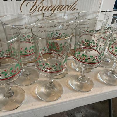 12-Christmas stem glassware.
