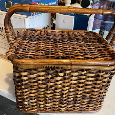 Four piece picnic set and basket/ see description