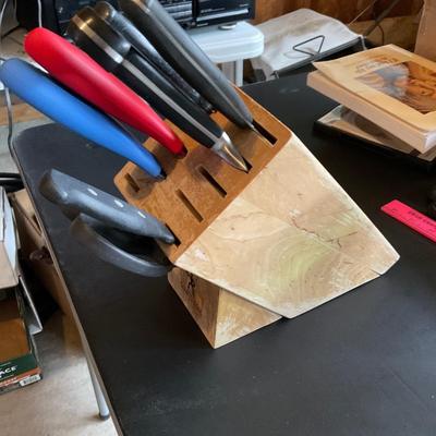 Knives and block