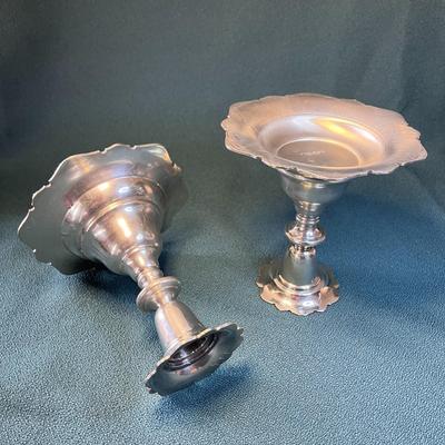 LOVELY KIRK STEFF PEWTER CANDLESTICKS PAIR
