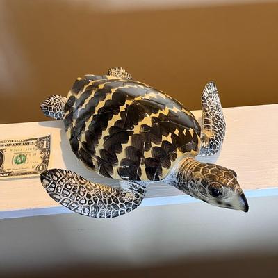 SEA TURTLE HAND PAINTED FIGURAL DECORATION