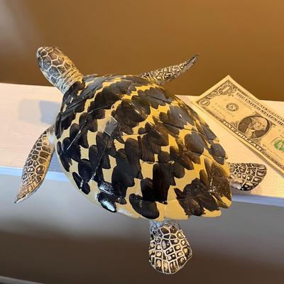 SEA TURTLE HAND PAINTED FIGURAL DECORATION