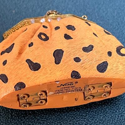 â€œNINIâ€ HAND PAINTED FANCY LEOPARD PURSE