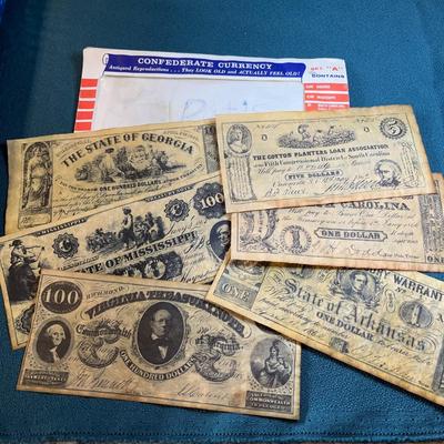 CONFEDERATE STATES CIVIL WAR CURRENCY FACSIMILES