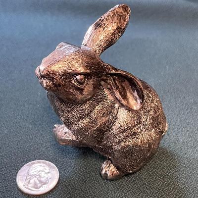 BUNNY RABBIT FIGURAL AGED LOOK METALLIC FINISH