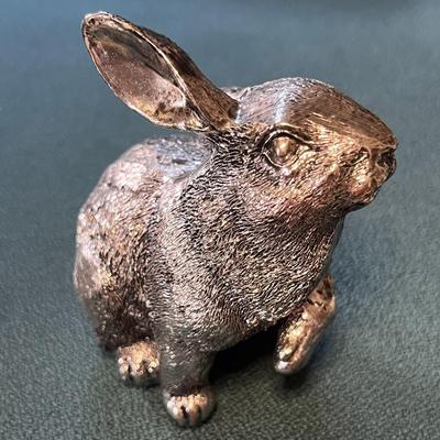 BUNNY RABBIT FIGURAL AGED LOOK METALLIC FINISH