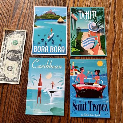 VINTAGE LOOK TRAVEL AD CARDS- TROPICAL ISLES