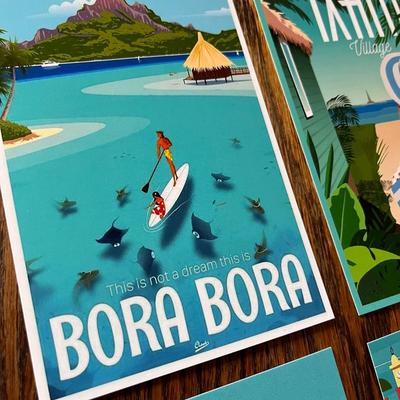 VINTAGE LOOK TRAVEL AD CARDS- TROPICAL ISLES