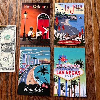 VTG LOOK TRAVEL AD CARDS- USA DESTINATIONS