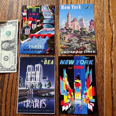 VINTAGE LOOK TRAVEL AD CARDS- AIRLINES