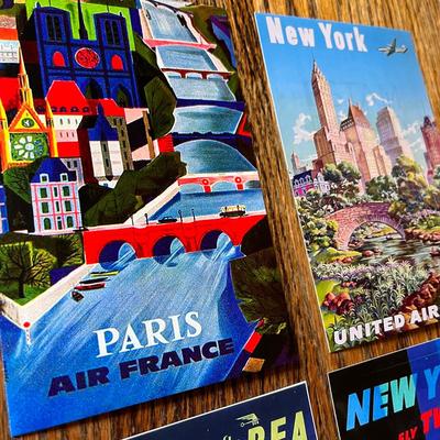 VINTAGE LOOK TRAVEL AD CARDS- AIRLINES