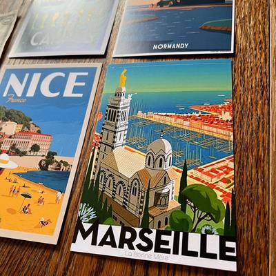 VINTAGE LOOK TRAVEL ADVERTISEMENT CARDS- FRANCE