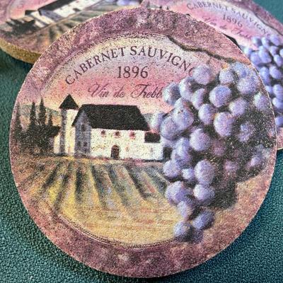 THIRSTY STONE THICK COASTER SET VINEYARD THEME