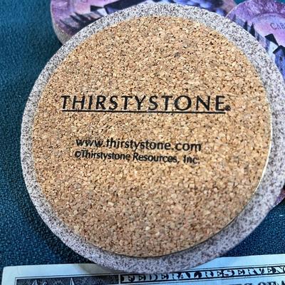 THIRSTY STONE THICK COASTER SET VINEYARD THEME