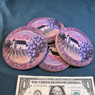 THIRSTY STONE THICK COASTER SET VINEYARD THEME