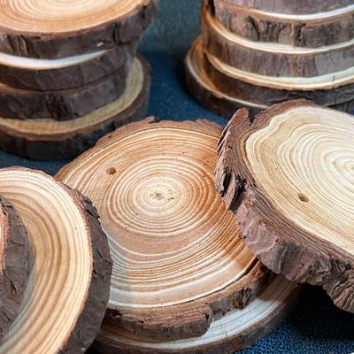WOOD TREE SLICES FOR CRAFTS 20 PIECES w/TWINE